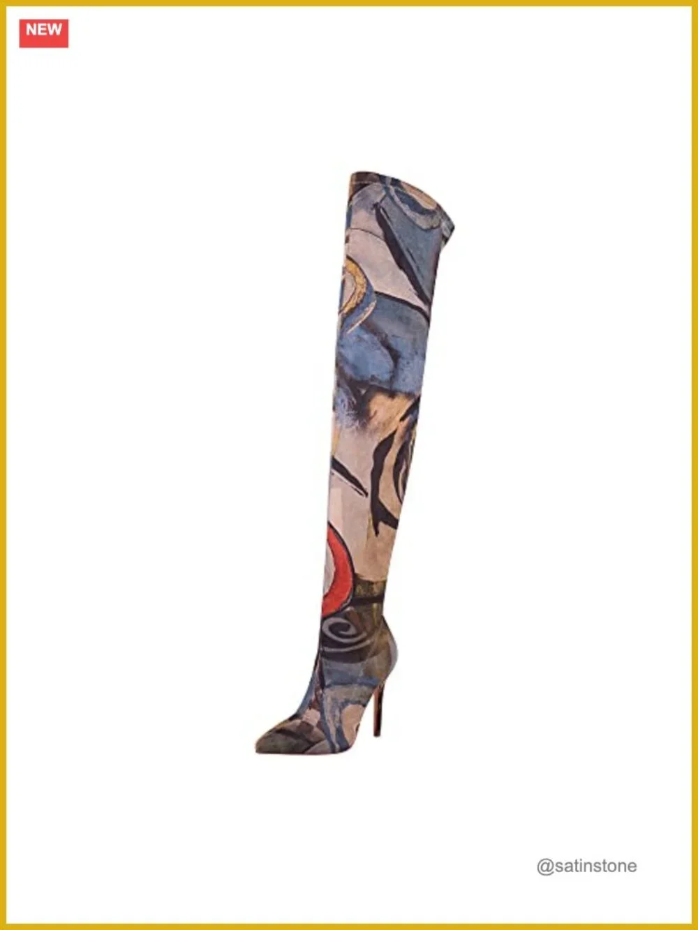 Stretchy Thigh High Boots Pointy Toe Stiletto Heel Over the Knee Boots